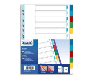 Divisori Neutri a 12 tacche - PP - A4 - colori assortiti - Favorit - 400132500 - 8006779029503 - DMwebShop