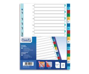 Divisori alfabetici 20 tacche - PP - A4 - colori assortiti - Favorit - 400132466 - 8006779029282 - DMwebShop