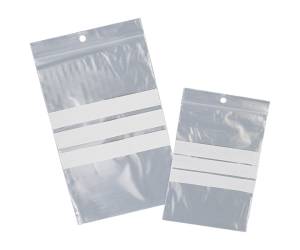 Sacchetti zip - con bande scrivibili e foro - 15 x 22 cm - 50 micron - PE - conf. 100 pezzi - Viva - 3085BAD - 8014035216581 - DMwebShop