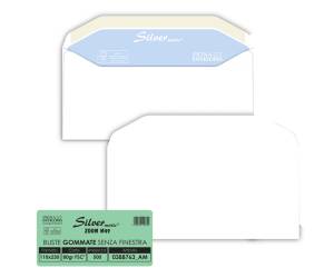 Busta Silver Matic FSC - senza finestra - gommata - 11 x 23 cm - 80 gr - bianco - conf. 500 pezzi - Pigna - 0388763AM - 8006873109842 - DMwebShop