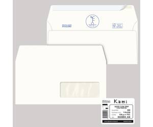 Busta Kami Strip - con finestra - 11 x 23 cm - 100 gr - carta riciclata FSC - conf. 500 pezzi - Pigna - 0250004AM - 8059020921453 - DMwebShop