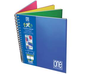 Blocco One Color 4 x 4 A4 forato 5 mm 1 rigo 120 fogli 80 gr spiralato - 2213