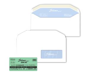 Busta Silver Matic Lux FSC con finestra gommata 11 x 23 cm 80 gr bianco - 6369