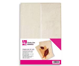 Carta riso 50 x 70 cm 25 g bianco confezione 10 fogli - 8941