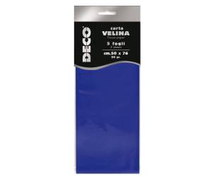 Carta velina 20 gr 50 x 76 cm blu busta 5 fogli - 8817