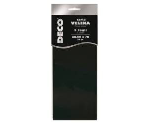 Carta velina 20 gr 50 x 76 cm nero busta 5 fogli - 8809