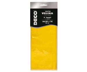 Carta velina 50 x 76 cm 20 gr giallo busta 5 fogli - 8837