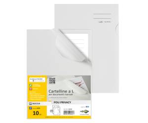 Cartellina a L Poli Privacy A4 PP liscio pesante bianco opaco per documenti riservati - 1610
