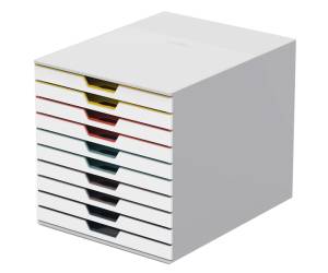 Cassettiera 10 cassetti colorati varicolor bianco ghiaccio 2,5 cm - 1868