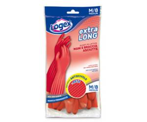 Guanti in lattice Extralong taglia M rosso - 11813