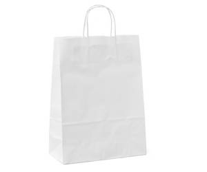 Shoppers in carta maniglie in cordino - 18 x 8 x 24 cm - bianco neutro - conf. 25 pezzi - Mainetti Bags - 072130 - 8029307072130 - DMwebShop
