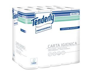 Carta igienica pacco 30 rotoli 2 veli 160 strappi materiale riciclato Tenderly Professional - 14948