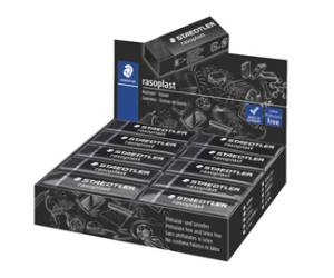 Gomma Rasoplast 63 x 13 x 23 mm nero per matita box 20 pezzi - 16104