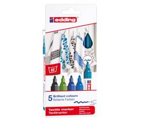 Marcatore per tessuto 4500 punta tonda da 2 a 3mm colori assortiti freddi astuccio 5 pezzi - 16252