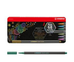 Pennarelli Pen 68 colori assortiti metallic scatola in metallo 8 pezzi - 13572