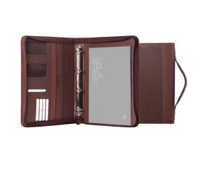 Portablocco Office con manico ecopelle con zip 28 x 36 cm marrone - 14101
