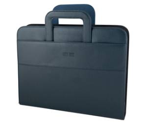 Portablocco similpelle con anelli blu 28,5 x 36 cm - 14705