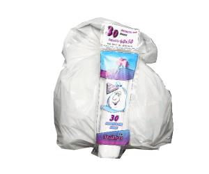 Sacchi bagno 40 x 50 cm 15 lt 16 micron MDPE HDPE bianco - 12461
