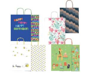 Shoppers con manici 36x41x12 cm fantasie assortite - 15387