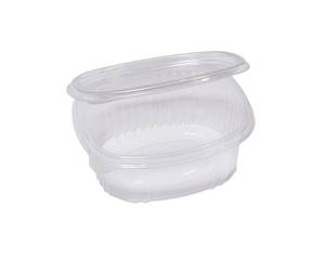 Contenitori ovali in PET - con coperchio incernierato - 14 x 11,9 x 5 cm - pack 50 pezzi - Europack - 1507105002 - 8007626780288 - DMwebShop