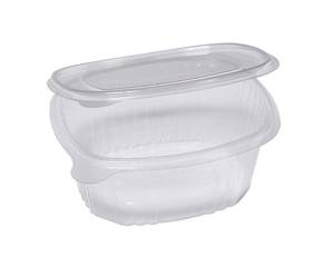 Contenitori ovali in PET - con coperchio incernierato - 16 x 13,5 x 6,2 cm - conf. 50 pezzi - Europack - 1507207501 - 8007626780240 - DMwebShop