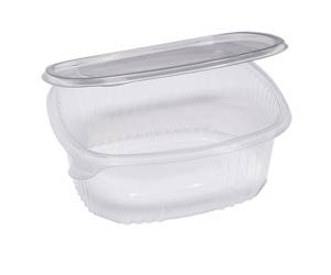 Contenitori ovali in PET - con coperchio incernierato - 22,5 x 19,2 x 7,7 cm - conf. 50 pezzi - Europack - 1507520002 - 8003980700443 - DMwebShop