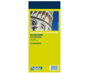 Blocco scontrino 2 sezioni 100 copie numerate blu 5,8 x 13 cm - 19659