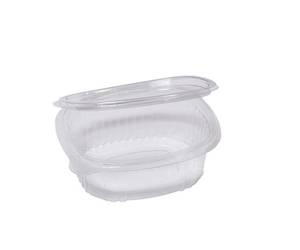 Contenitori ovali in PET con coperchio incernierato 12,2 x 10,4 x 3,8 cm - 18816