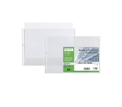 Buste forate Atla T - pesante liscio - 42 x 30 cm - album - trasparente - conf. 10 pezzi - Sei Rota - 664215 - 8004972012810 - DMwebShop
