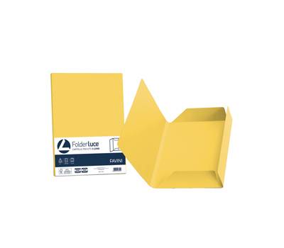 Cartelline 3 lembi Luce - 200 gr - 24,5 x 34,5 cm - giallo sole - conf. 25 pezzi - Favini - A50B434 - 8007057263213 - DMwebShop