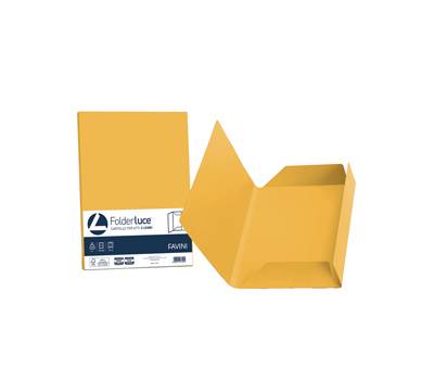Cartelline 3 lembi Luce - 200 gr - 24,5 x 34,5 cm - giallo oro - conf. 25 pezzi - Favini - A50H434 - 8007057263275 - DMwebShop
