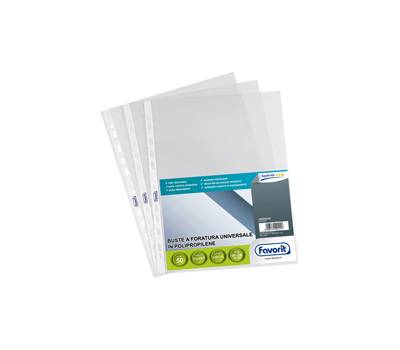 Buste forate Special PP Superior liscio - 21 x 29,7 cm - trasparente - conf. 50 pezzi - Favorit - 100460025 - 8006779001257 - DMwebShop