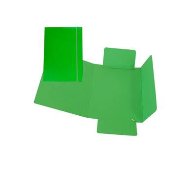 Cartellina con elastico cartone plastificato 3 lembi - 17 x 25 cm - verde - conf. 10 pezzi - Cart. Garda - CG0040LBXXXAE03 - 37539A - DMwebShop