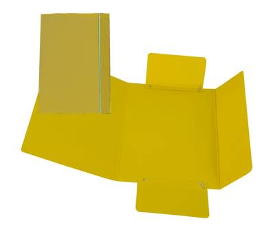 Cartellina con elastico cartone plastificato 3 lembi - 17 x 25 cm - giallo - conf. 10 pezzi - Cart. Garda - CG0040LBXXXAE04 - 37540A - DMwebShop