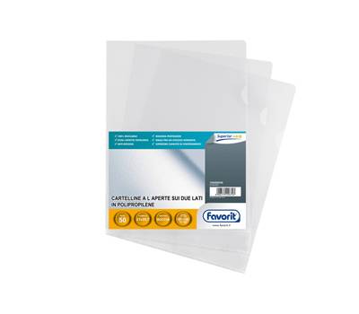 Cartelline a L Pratic Superior PPL buccia - 21 x 29,7 cm - trasparente - conf. 50 pezzi - Favorit - 100460049 - 8006779296707 - DMwebShop