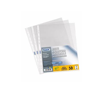 Buste forate Special PP - Linear - buccia - 22 x 30 cm - trasparente - conf. 50 pezzi - Favorit - 100460040 - 8006779001455 - DMwebShop