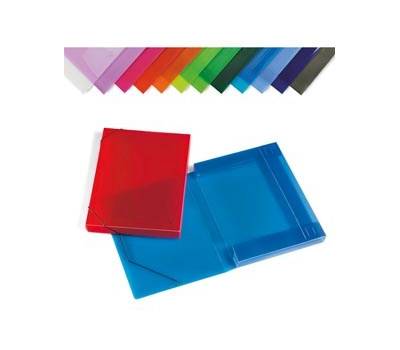 Cartella con elastici - PPL - dorso 3 cm - 35,5 x 26,5 cm - colori assortiti - conf. 12 pezzi - Lebez - 2525-ASS - 8007509045657 - DMwebShop