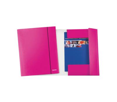 Cartella con elastico WOW - cartoncino plastificato - 3 lembi - fucsia metal - conf. 5 pezzi - Leitz - 39830023 - 4002432534722 - DMwebShop