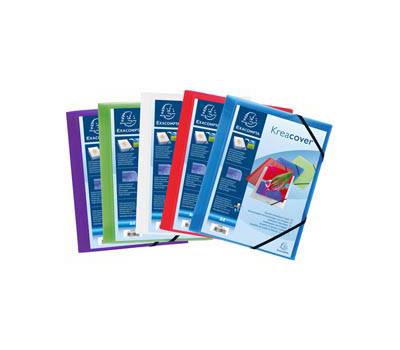 Cartella personalizzabile Kreacover - con elastico - PP - 24 x 32 cm - colori assortiti - conf. 5 pezzi - Exacompta - 55189E - 3130630551898 - DMwebShop
