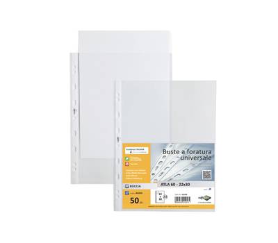 Buste forate Atla - leggera buccia - 22 x 30 cm - trasparente - conf. 50 pezzi - Sei Rota - 662208 - 8004972012575 - DMwebShop