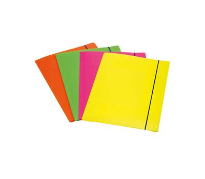 Cartellina 3 lembi Shocking File - con elastico - 25,5 x 35,5 cm - colori fluo assortiti - conf. 4 pezzi - Fellowes - 1028001 - 43859658916 - DMwebShop