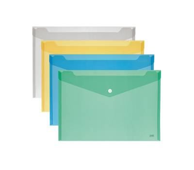 Busta con bottone - formato orizzontale - 18,5 x 13,5 cm - colori assortiti - conf. 12 pezzi - Lebez - 80195 - 8007509062258 - DMwebShop