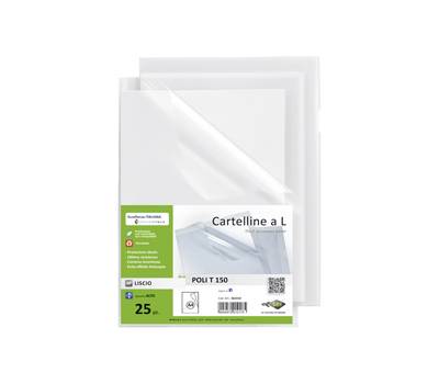 Cartelline a L Poli 150 PPL liscio - 21 x 29,7 cm - trasparente - conf. 25 pezzi - Sei Rota - 662318 - 8004972010175 - DMwebShop