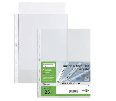 Buste forate Atla T pesante liscio 23 x 33 cm trasparente Sei Rota 662317 - 4152