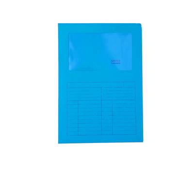 Cartelline a L con finestra Sintex cartoncino 120 gr 22 x 31 cm azzurro Blasetti 572 - 5584