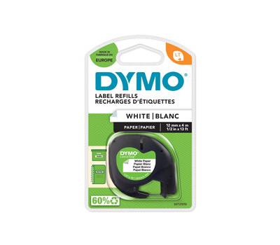 Nastro Letratag 912000 - in carta - 12 mm x 4 mt - bianco - Dymo - S0721510 - 5411313912006 - DMwebShop