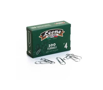 Fermagli zincati - lunghezza 3,2 cm - n. 4 - scatola 100 pezzi - conf. 10 pezzi - Leone dell'era - FZ4 - 8007979000408 - DMwebShop