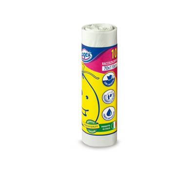 Sacchi per immondizia - 70 x 110 cm - 120 lt - 16 micron - bianco - rotolo da 10 sacchetti - Logex Professional - C5LX-2006W - 8003350531394 - DMwebShop