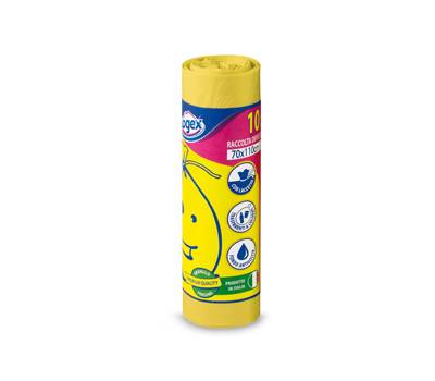 Sacchi per immondizia - 70 x 110 cm - 120 lt - 16 micron - giallo - rotolo da 10 sacchetti - Logex Professional - C5LX-2006Y - 8003350531417 - DMwebShop