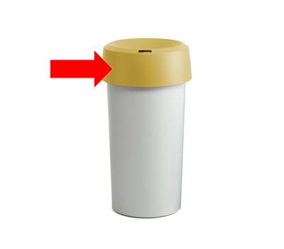 Coperchio per contenitore Modo Round - con fermasacco - 38 x 15 cm - anello giallo - Rotho - F800003 - 4052021001289 - DMwebShop